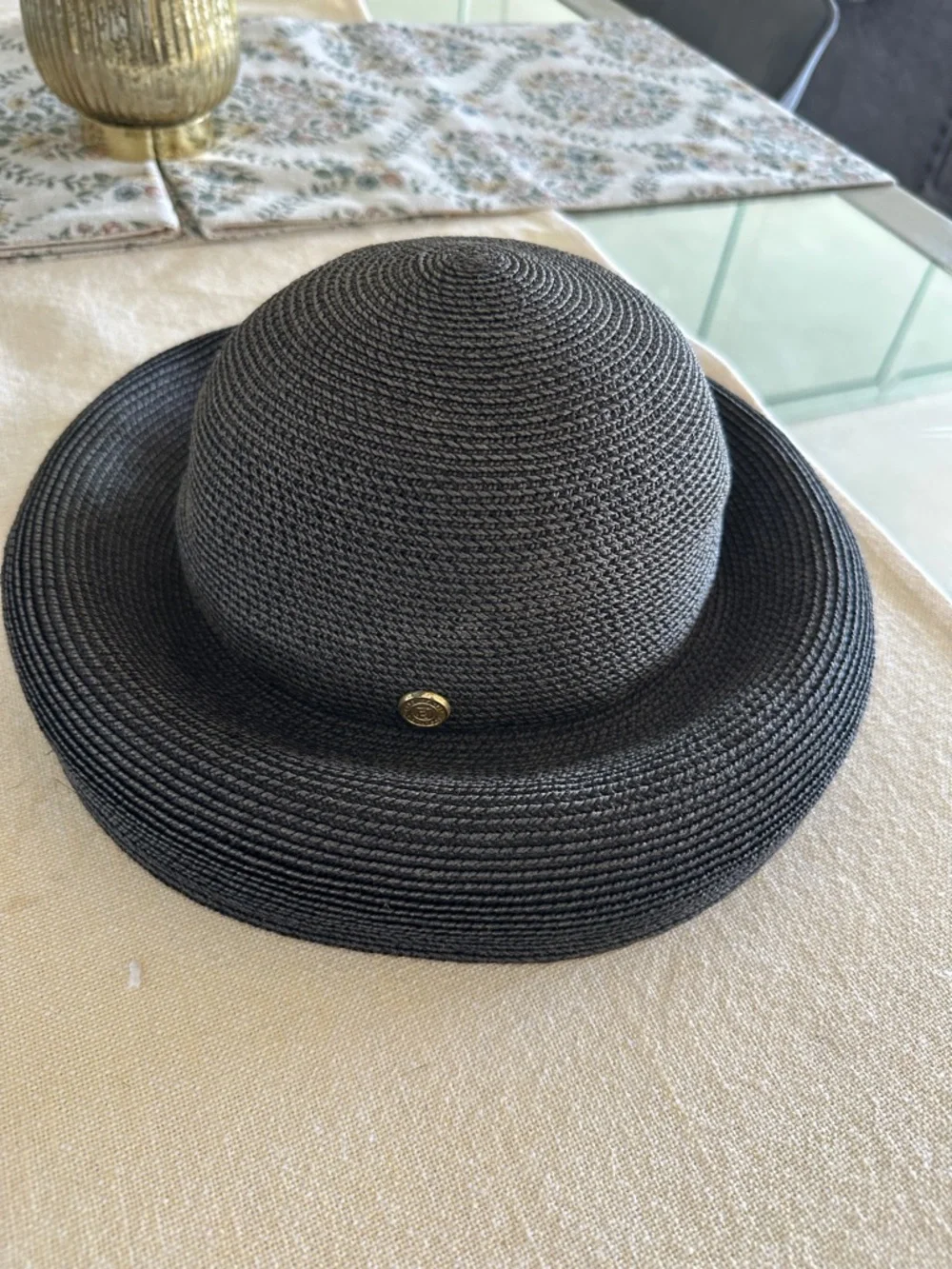 Eric Javits Charcoal Straw Cloche Hat - Picture 8 of 9
